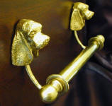 Pair of American Cocker Spaniel Brackets with 5/8" rod and finial, 3/4 view