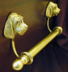 Otterhound Brackets with 5/8" rod and finials, side view