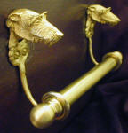Scottish Deerhound Dog Brackets for Towel and Curtain Rods, side view