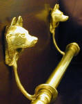 Siberian Husky Brackets with 5/8" Towel Rod, side view