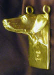 Saluki (smooth) Clicker Pendant, side view