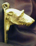Scottish Deerhound Clicker Pendant, side view