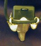 Sheltie Clicker Pendant, shorter muzzle, top view