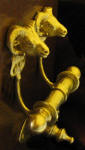 Bighorn Ram Duet Door Knocker, side view