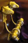 Goat Duet Door Knocker. side view