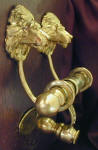 Lion Duet Door Knocker, side view