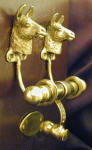 Llama Duet Door Knockers, side view