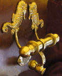 Seahorse Duet Door Knocker, side view