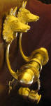 Belgian Sheepdog Duet Door Knocker, side view