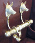 Belgian Malinois Duet Door Knocker, side view