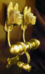 Briard Duet Door Knocker, side view