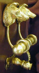 Collie Duet Door Knocker, side view