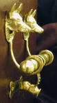 German Shepherd Duet Door Knocker, side veiw