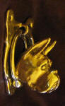 Boxer Door Knocker (cropped ears), side view