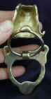 English Bulldog door knocker, open view