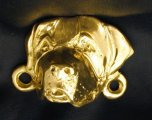 Bronze Saint Bernard finger pull, front view