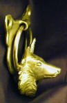 Belgian Sheepdog Door Knocker, side view