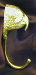 African Grey Parrot Head Hook, side view