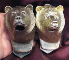 2 Bear Large Door Knockers, darker one with patina