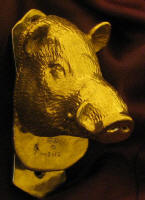 Wild Boar Large Door Knocker, 3/4 view