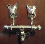 French Bulldog Duet Door Knocker with Nickel Plating