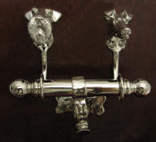 Nickel Plated Welsh Terrier / Smooth Fox Terrier Duet Door Knocker