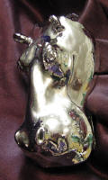 Hippo Large Door Knocker, nickel plated, 3/4 view