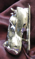 Hippo Large Door Knocker, nickel plated, side view