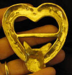 Boston Terrier Heart Scarf Ring, back view