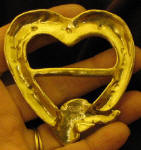 Greyhound Heart Scarf Ring, back view