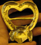 Pekingese Heart Scarf Ring, back view