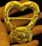 Pekingese Heart Scarf Ring