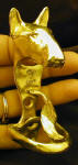 Wall mounted Bull Terrier bottle opener, 3/4 view