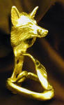 Wall mounted Fox bottle opener, 3/4 view