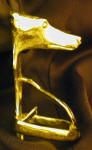 Wall mounted Greyhound / Whippet  bottle opener, side view