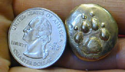 Dog Paw Button with quarter