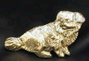 Tibetan Spaniel lapel pin in sterling silver