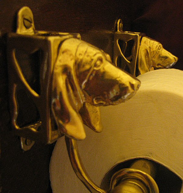 Basset Hound Bronze Toilet Paper Holder or Paper Towel Holder
