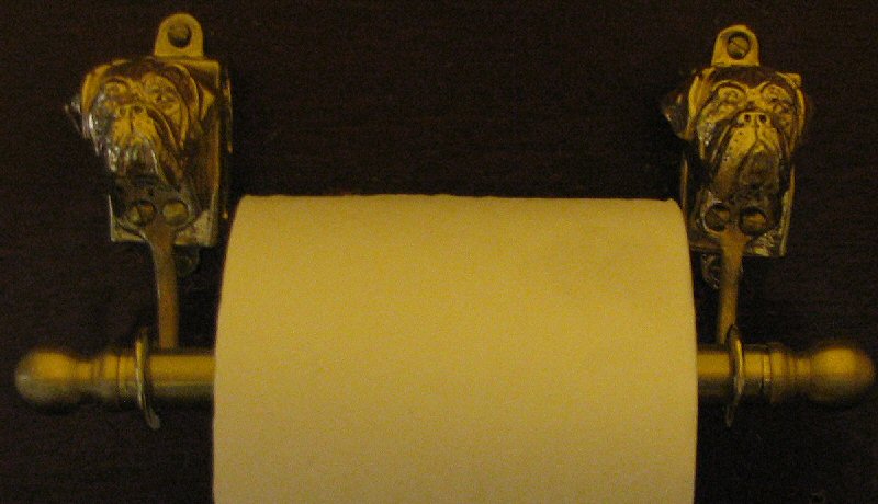 Dogue de Bordeaux Bronze Toilet Paper Holder or Paper Towel Holder