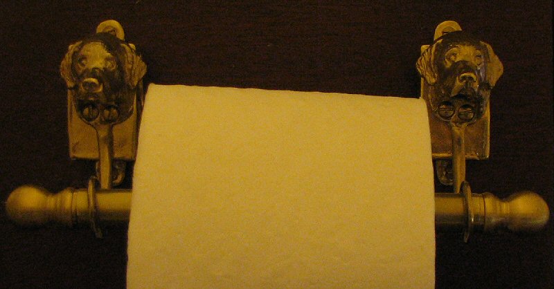 Golden Retriever Bronze Toilet Paper Holder or Paper Towel Holder