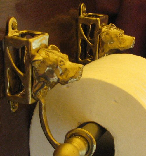 Staffordshire Bull Terrier Bronze Toilet Paper Holder or Paper Towel Holder
